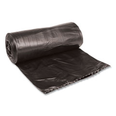 Low-Density Waste Can Liners, 33 gal, 0.5 mil, 33" x 39", Black, Perforated Roll, 25 Bags/Roll, 8 Rolls/Carton