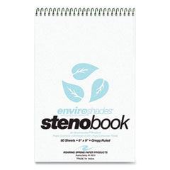 Enviroshades Steno Notepad, Gregg Rule, White Cover, 80 Blue 6 x 9 Sheets, 4/Pack