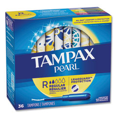 Pearl Tampons, Regular, 36/Box, 12 Box/Carton