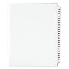 Preprinted Legal Exhibit Side Tab Index Dividers, Avery Style, 25-Tab, 276 to 300, 11 x 8.5, White, 1 Set, (1341)