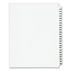 Preprinted Legal Exhibit Side Tab Index Dividers, Avery Style, 25-Tab, 376 to 400, 11 x 8.5, White, 1 Set, (1345)