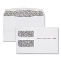 1099 Double Window Envelope, Commercial Flap, Gummed Closure, 5.63 x 9, White, 24/Pack