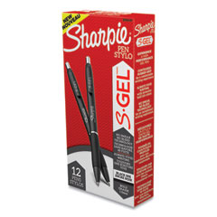 S-Gel High-Performance Gel Pen, Retractable, Bold 1 mm, Black Ink, Black Barrel, Dozen