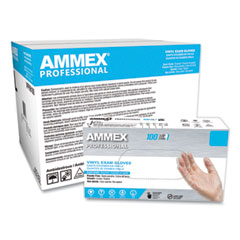 Vinyl Exam Gloves, Powder-Free, Small, Clear, 100/Box