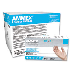 Vinyl Exam Gloves, Powder-Free, Medium, Clear, 100/Box