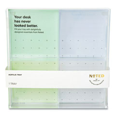 Large Acrylic Tray, Holds (4) 3 x 3 Note Pads, 6.9 x 6.9, Clear