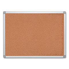 Earth Cork Board, 24 x 18, Tan Surface, Silver Aluminum Frame