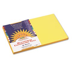 Construction Paper, 58lb, 12 x 18, Yellow, 50/Pack