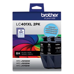 LC401XL2PKS High-Yield Ink, 500 Page-Yield, Black, 2/Pack
