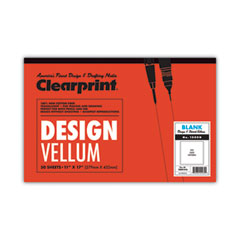 Design Vellum Paper, 16 lb Bristol Weight, 11 x 17, Translucent White, 50/Pad