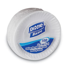 Clay Coated Paper Plates, 6" dia, White, 100/Pack