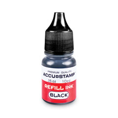 ACCU-STAMP Gel Ink Refill, 0.35 oz Bottle, Black