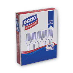 Plastic Cutlery, Heavyweight Forks, White, 100/Box