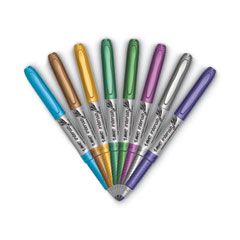 Intensity Fine Tip Permanent Marker, Fine Bullet Tip, Assorted Metallic Colors, 8/Pack