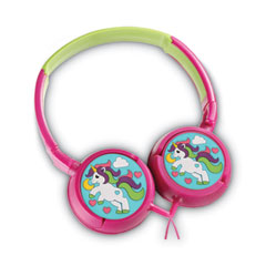 KiDDiES Series Stereo Earphones, Unicorn-In-Love Design, Pink/Green/Multicolor