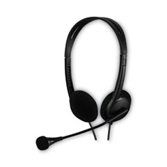 Chat Series Stereo Computer Headset with USB-A Connectivity, Binaural, Over-the-Head, Black