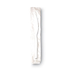 Individually Wrapped Mediumweight Polystyrene Cutlery, Knife, White, 1,000/Carton