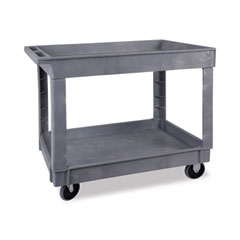 Two-Shelf Utility Cart, Plastic, 2 Shelves, 300 lb Capacity, 24