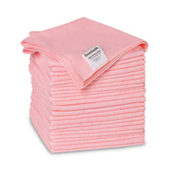 Microfiber Cleaning Cloths, 16 x 16, Pink, 24/Pack