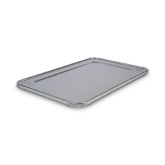 Aluminum Steam Table Pan Lids, Fits Full-Size Pan, Deep,12.88 x 20.81 x 0.63, 50/Carton