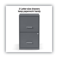 Soho Vertical File Cabinet, 2 Drawers: File/File, Letter, Charcoal, 14