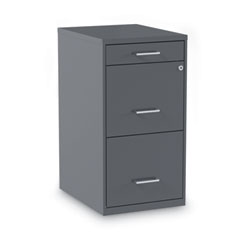 Soho Vertical File Cabinet, 3 Drawers: Pencil/File/File, Letter, Charcoal, 14