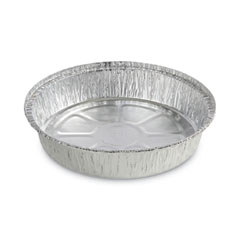 Round Aluminum To-Go Containers, 48 oz, 9" Diameter x 1.66"h, Silver, 500/Carton