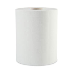 Hardwound Paper Towels, 1-Ply, 8" x 600 ft, White, 2" Core, 12 Rolls/Carton