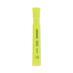 Desk Highlighters, Fluorescent Yellow Ink, Chisel Tip, Yellow Barrel, Dozen