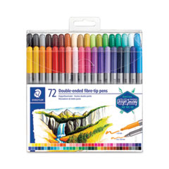 Double Ended Markers, Assorted Bullet Tips, Assorted Colors, 72/Pack