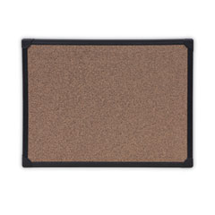 Tech Cork Board, 24 x 18, Brown Surface, Black Aluminum Frame