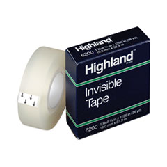 Invisible Permanent Mending Tape, 1" Core, 0.75" x 36 yds, Clear