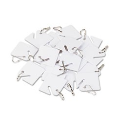 Replacement Slotted Key Cabinet Tags, 1 5/8 x 1 1/2, White, 20/Pack