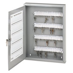 Locking Key Cabinet, 100-Key, Steel, Gray, 16 1/2 x 3 x 22 1/2