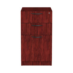 Alera Valencia Series Full Pedestal File, Left/Right, 3-Drawers: Box/Box/File, Legal/Letter, Mahogany, 15.63" x 20.5" x 28.5"