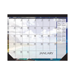 Recycled Earthscapes Desk Pad Calendar, Seascapes Photography, 18.5 x 13, Black Binding/Corners,12-Month (Jan to Dec): 2024