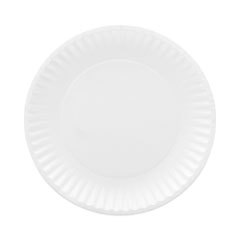 Coated Paper Plates, 6" dia, White, 100/Pack, 12 Packs/Carton