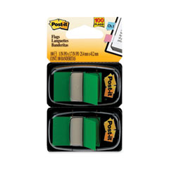 Standard Page Flags in Dispenser, Green, 100 Flags/Dispenser