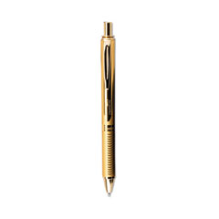 EnerGel Alloy Gel Pen, Retractable, Medium 0.7 mm, Black Ink, Gold Barrel