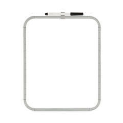 Magnetic Dry Erase Board, 11 x 14, White Surface, White Plastic Frame