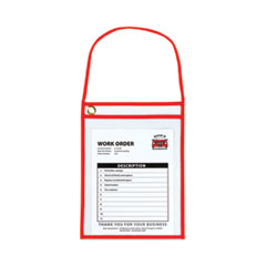 1-Pocket Shop Ticket Holder w/Setrap and Red Stitching, 75-Sheet, 9 x 12, 15/Box