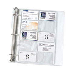 Business Card Binder Pages, For 2 x 3.5 Cards, Clear, 20 Cards/Sheet, 10 Sheets/Pack