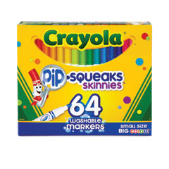 Pip-Squeaks Skinnies Washable Markers, Medium Bullet Tip, Assorted Colors, 64/Pack