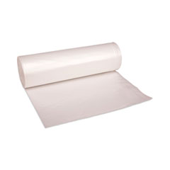 High-Density Can Liners, 60 gal, 11 mic, 38" x 58", Natural, Perforated Roll, 25 Bags/Roll, 8 Rolls/Carton