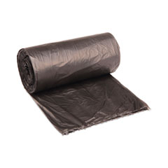 High-Density Can Liners, 60 gal, 14 mic, 38" x 58", Black, Perforated Roll, 25 Bags/Roll, 8 Rolls/Carton