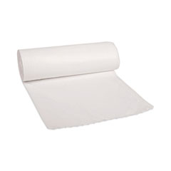 Linear Low Density Can Liners, 55 gal, 0.5 mil, 38" x 58", White, 10 Bags/Roll, 10 Rolls/Carton