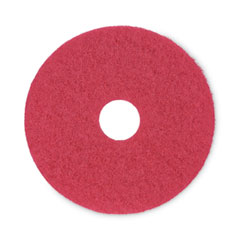 Buffing Floor Pads, 15" Diameter, Red, 5/Carton