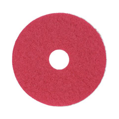 Buffing Floor Pads, 14" Diameter, Red, 5/Carton