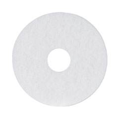 Polishing Floor Pads, 13" Diameter, White, 5/Carton