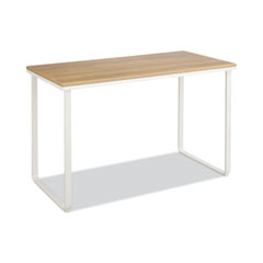 Steel Desk, 47.25" x 24" x 28.75", Beech/White